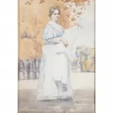Florence Vincent Robinson, Portrait of Woman, watercolor on paper