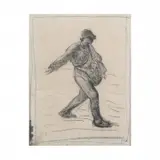 Jean-François Millet, Sketch of Man, charcoal on paper
