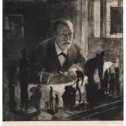 Max Pollak, Portrait of Sigmund Freud, etching