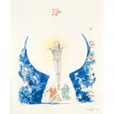 Salvador Dalí, Christ Crucified with the Virgin and Saint, lithograph