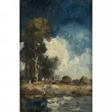 William Keith, Landscape, oil on panel