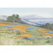 Arthur William Best, Poppy Field, gouache on canvas