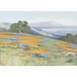 Arthur William Best, Poppy Field, gouache on canvas