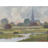 Stan Painter, Salisbury Cathedral, oil on canvas