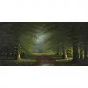Harvey Joiner, The Road Through the Beeches, oil on board