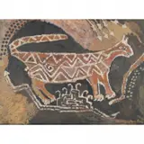 Agnes Sims, Petroglyph of a Mountain Lion, oil on canvas