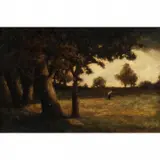 William Keith, Woman with Hoe, oil on canvas