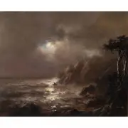 Charles Henry Harmon, Night Sea, circa 1925, oil on canvas