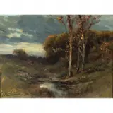 Manuel Valencia, California Creek, oil on board