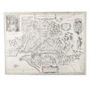 Nova Virginiae Tabula (Map of New Virginia) by Hendrik Hondius I, engraving, sold Oct 2023