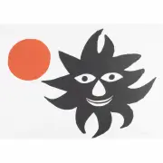 Alexander Calder, Lune Rouge et Soleil Noir (Red Moon and Black Sun), color lithograph