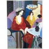 Itzchak Tarkay, Woman in Red, serigraph