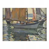 Frank H. Myers, Sailboat, oil on panel
