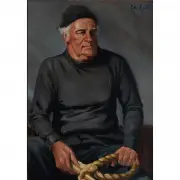 Robert Rishell, Portrait of a Fisherman, oil on canvas