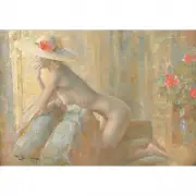 Joseph Bowler, Nude in a Sun Hat, 1988, oil on canvas