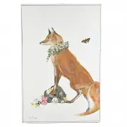 Ira Yeager, Fox in Floral Garland, oil on canvas