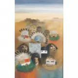Patrick Swazo Hinds, Coming of the Kachina Gods, oil on canvas