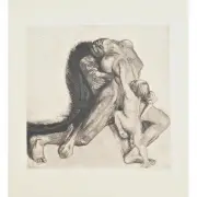 Käthe Kollwitz, Tod und Frau (Woman and Death), original etching and aquatint
