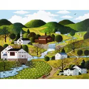 Charles Wysocki, Vermont Springtime, oil on canvas