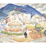 Alice Schille, Old Adobe Village, New Mexico, watercolor on paper