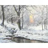 László Neogrády, Winter Scene, oil on canvas