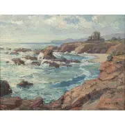 Arion Putnam, Seascape, oil on board
