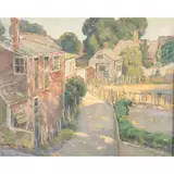 Pauline Palmer, Sunny Yards, oil on panel