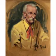 Robert Rishell, Portrait of Man in Yellow, oil on canvas
