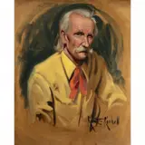 Robert Rishell, Portrait of Man in Yellow, oil on canvas