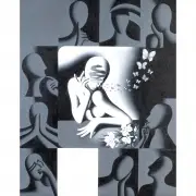 Mark Kostabi, One Day My Soul Just Opened Up, 1999, oil on canvas