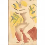 Nude by Reginald Marsh, watercolor on paper, sold Jan 2024