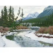 Wayne E. Wolfe, Winter Sun Rise, Canada, 1979, oil on board