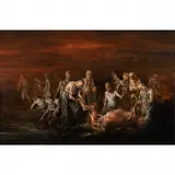 Noel Rockmore, Group Feast, 1955, oil on masonite