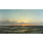 Gideon Jacques Denny, Seascape at Sunset, oil on canvas