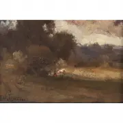 Giuseppe Cadenasso, In The Glade, oil on wood