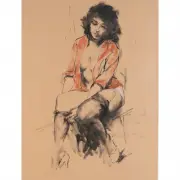 Seated Woman by Pál Fried, pastel on paper, sold Apr 2024