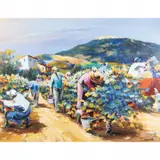 Christian Jequel, Harvest Scene, oil on canvas
