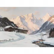 Winterland by Erwin Kettemann, oil on canvas, sold Apr 2024