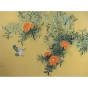 David Lee, Orange Blossom, oil on silk