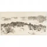 Gene Kloss, Tranquility of Winter, etching