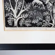 Emmy Lou Packard, Front Street 5am, linocut