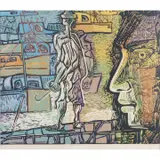 Alfredo Zalce, En El Muelle, 1967, silkscreen