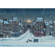 Michel Delacroix, Winter Street Scene, watercolor on paper