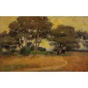 Bertha Stringer Lee, Monterey Oaks, oil on canvas