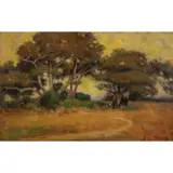 Bertha Stringer Lee, Monterey Oaks, oil on canvas