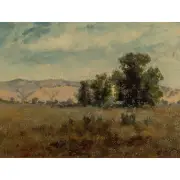 Charles Dorman Robinson, Marin County Oaks, oil on board