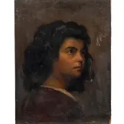 Percival De Luce, Portrait of Young Girl, oil on board