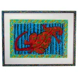 Sarah Rakes, Red Reptile with Green Spots, 1989, acrylic on paper