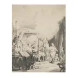 Rembrandt, The Death of the Virgin, etching and drypoint