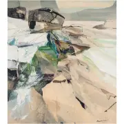 Alexander Nepote, On White Beach - Alone, 1963, Millbrae, CA, USA, acrylic